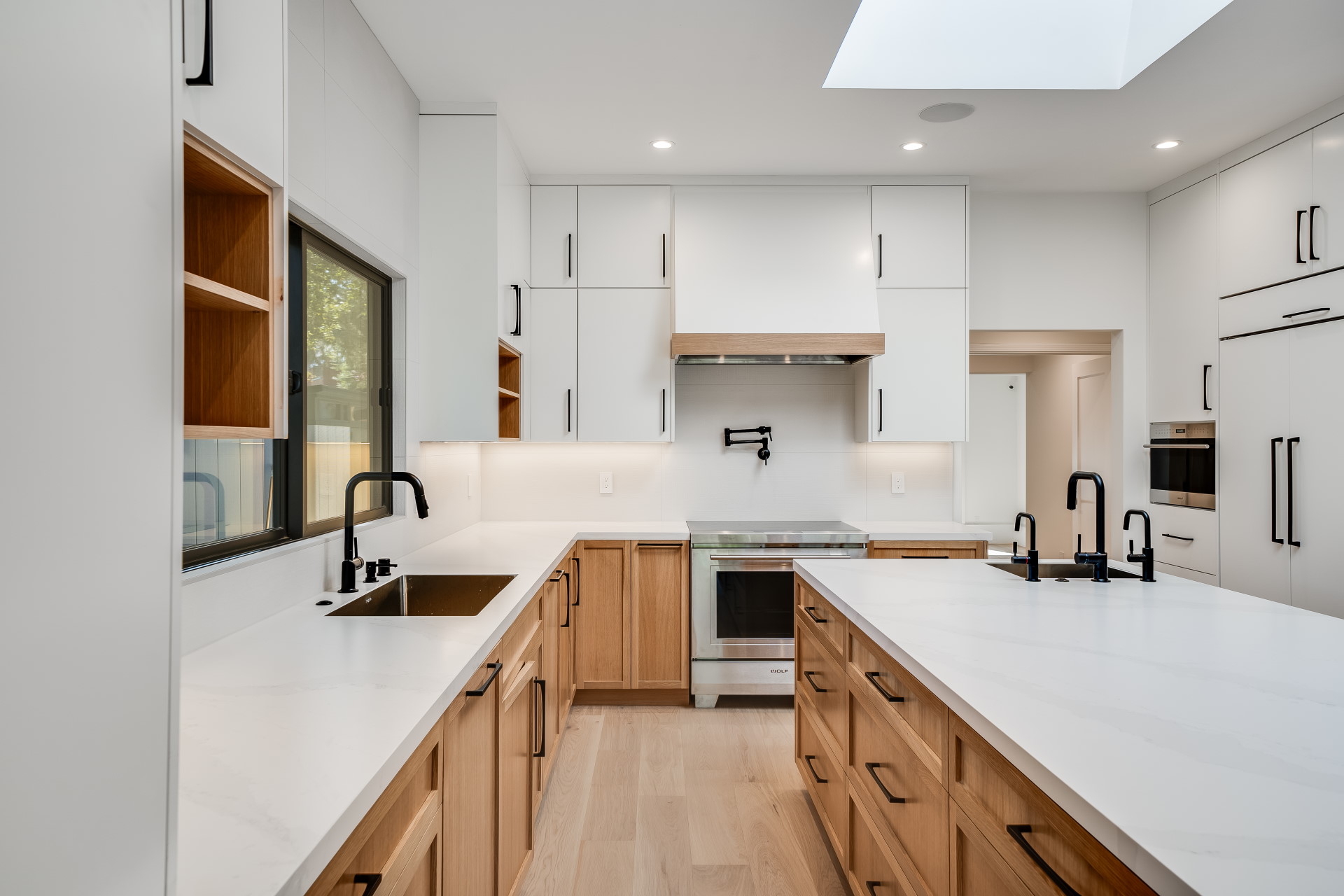 two tone cabinet wood white